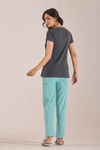 Sweet Moon Knit Cotton Pyjama Set - Pastelblue Darkgrey — thumbnail 2